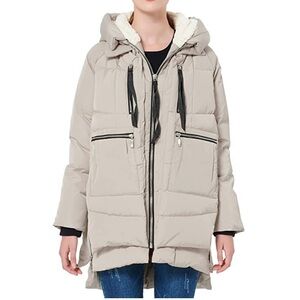 OROLAY Beige Hooded Puffer Jacket